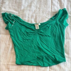 Green Off-Shoulder Top